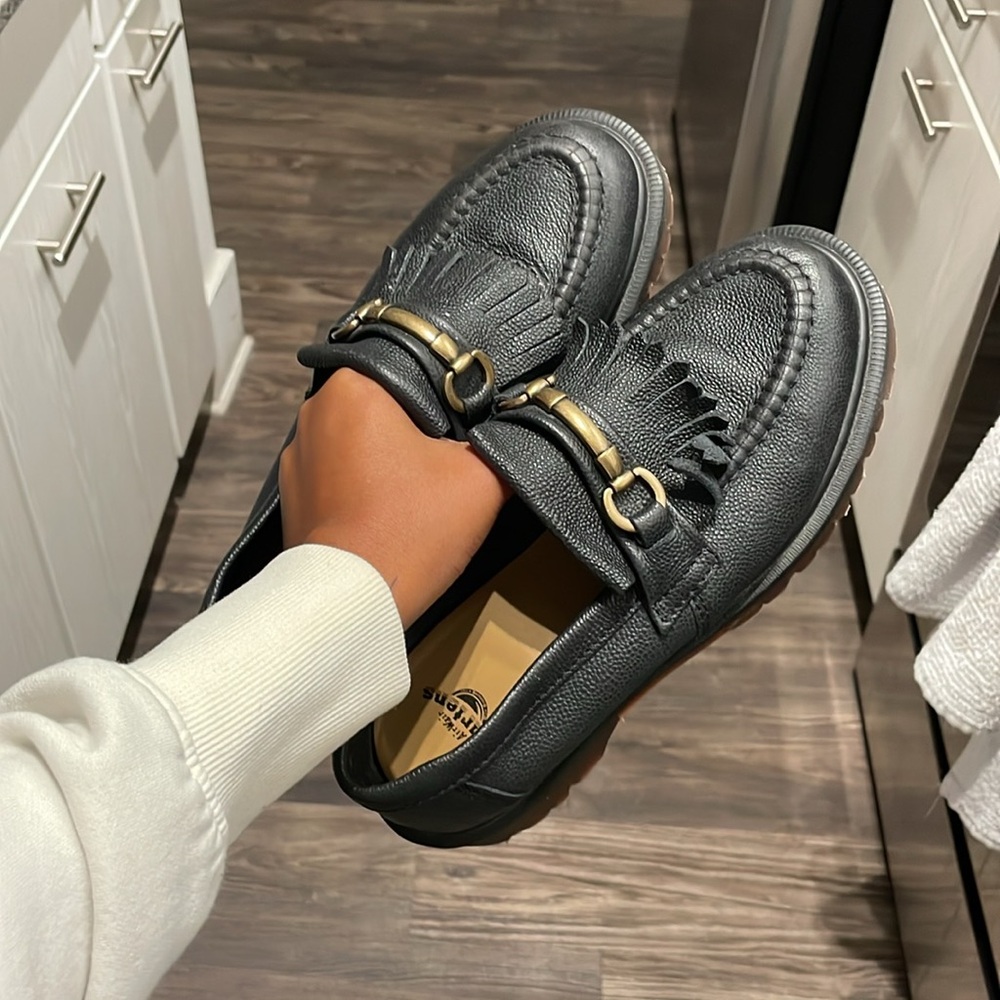 Dr. Marten’s Adrian Snaffle Pebble Grain Leather Kiltie Loafers